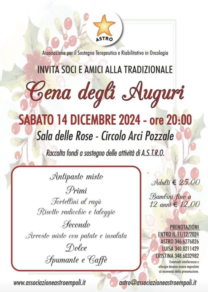 Cena degli Auguri 2024 di ASTRO: Una Serata di Solidarietà e Condivisione