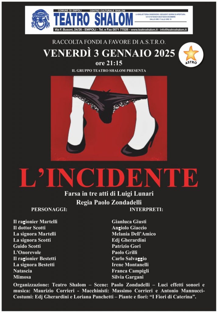 Teatro Shalom: Una serata di solidarietà con “L’incidente”