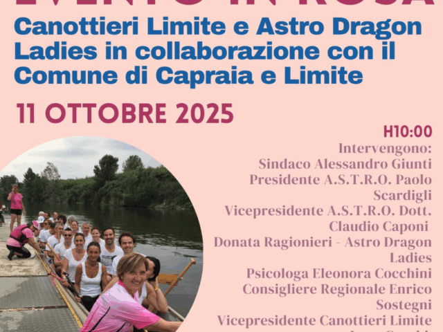 Evento in Rosa sul fiume Arno: pagaiando insieme per la prevenzione
