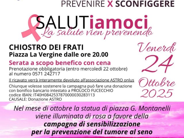 Ottobre Rosa a Fucecchio: “SALUTiamoci”, la salute vien prevenendo