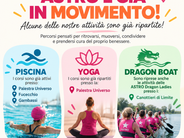 Ripartono le attività ASTRO: movimento, benessere e condivisione