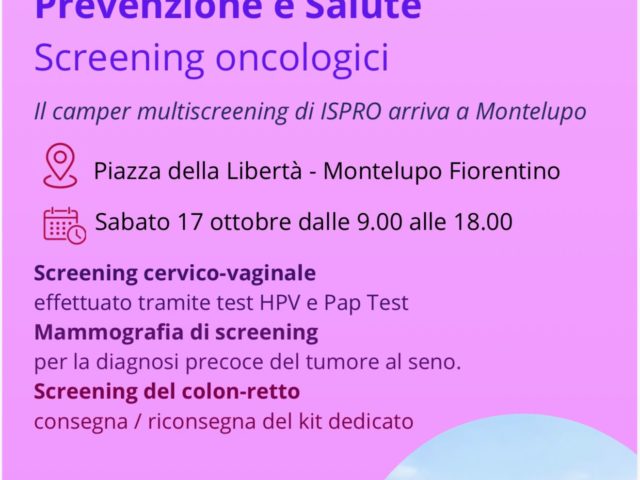 Ottobre Rosa 2026: a Montelupo Fiorentino una giornata dedicata alla prevenzione con gli screening oncologici ISPRO